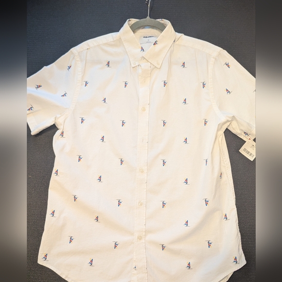Old Navy Men's White Sailboat Print Shirt - Picture 1 of 7